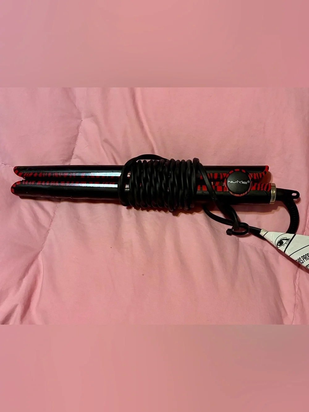 NuMe Megastar Black & Red Zebra Stripes Hair Straightener